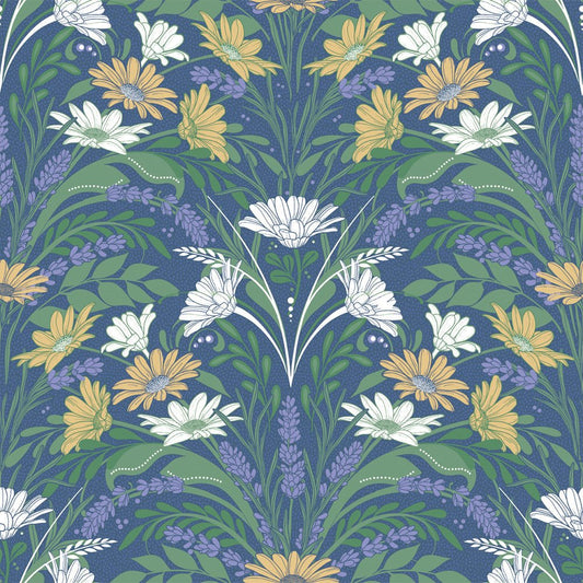 Värmdö Wallpaper - Dark Blue - Midbec - 24116 - Premier Wallcovering