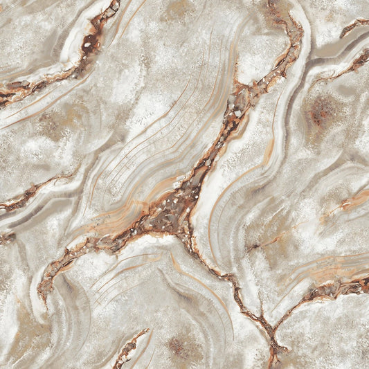 Vasari Marble Wallpaper - Natural & Rust - Rasch - 529418 - Premier Wallcovering