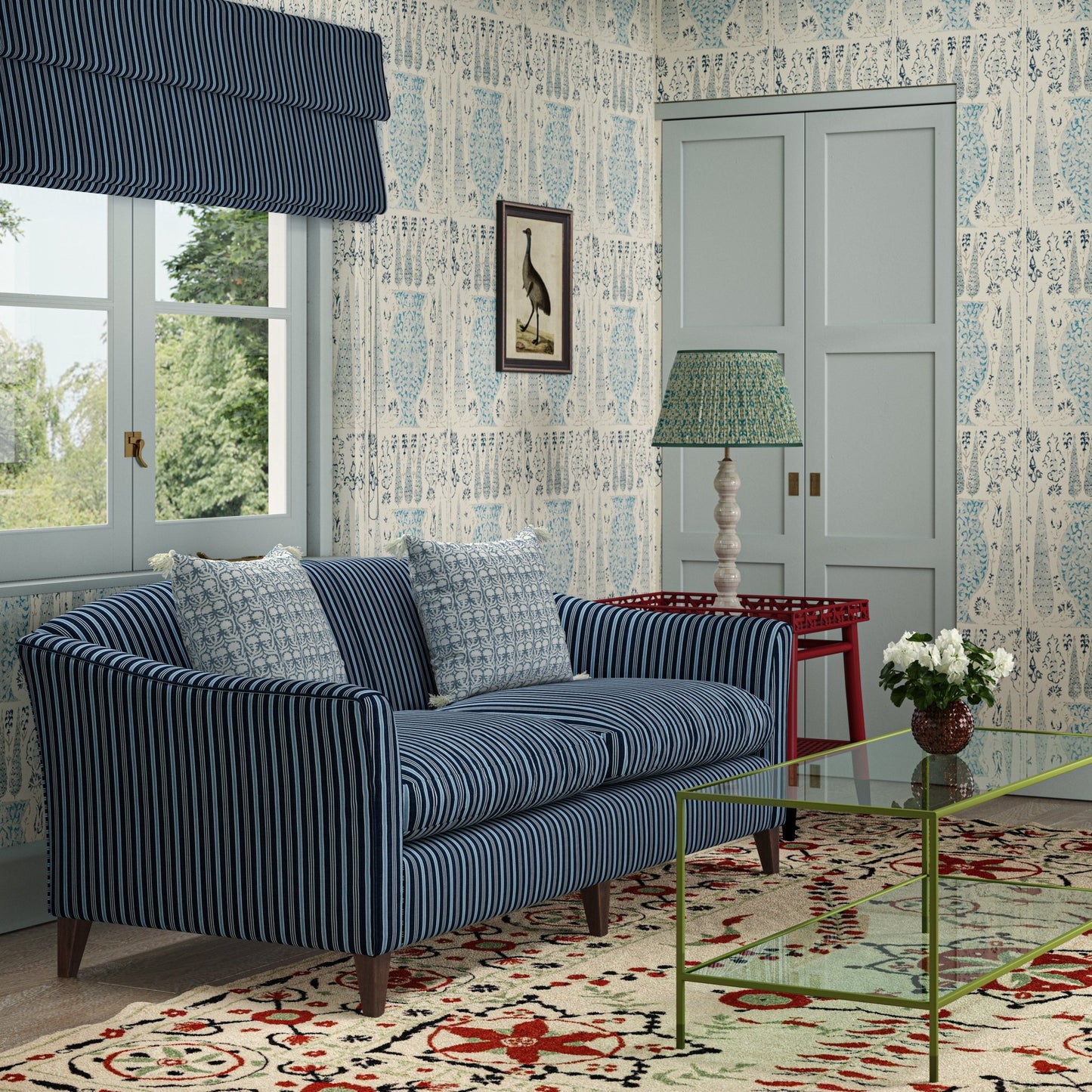 Vasari Wallpaper - China Blue - Penny Morrison - VASARI-CHINABLUE - Premier Wallcovering