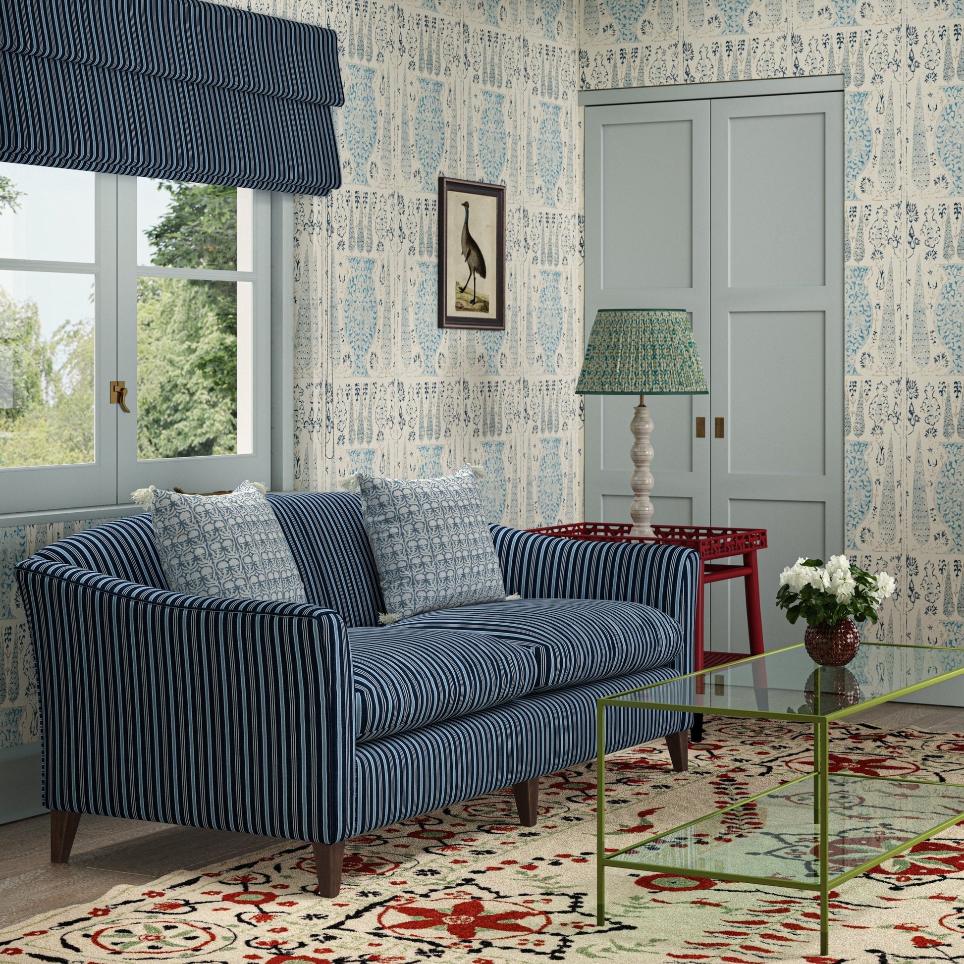 Vasari Wallpaper - China Blue - Penny Morrison - VASARI-CHINABLUE - Premier Wallcovering