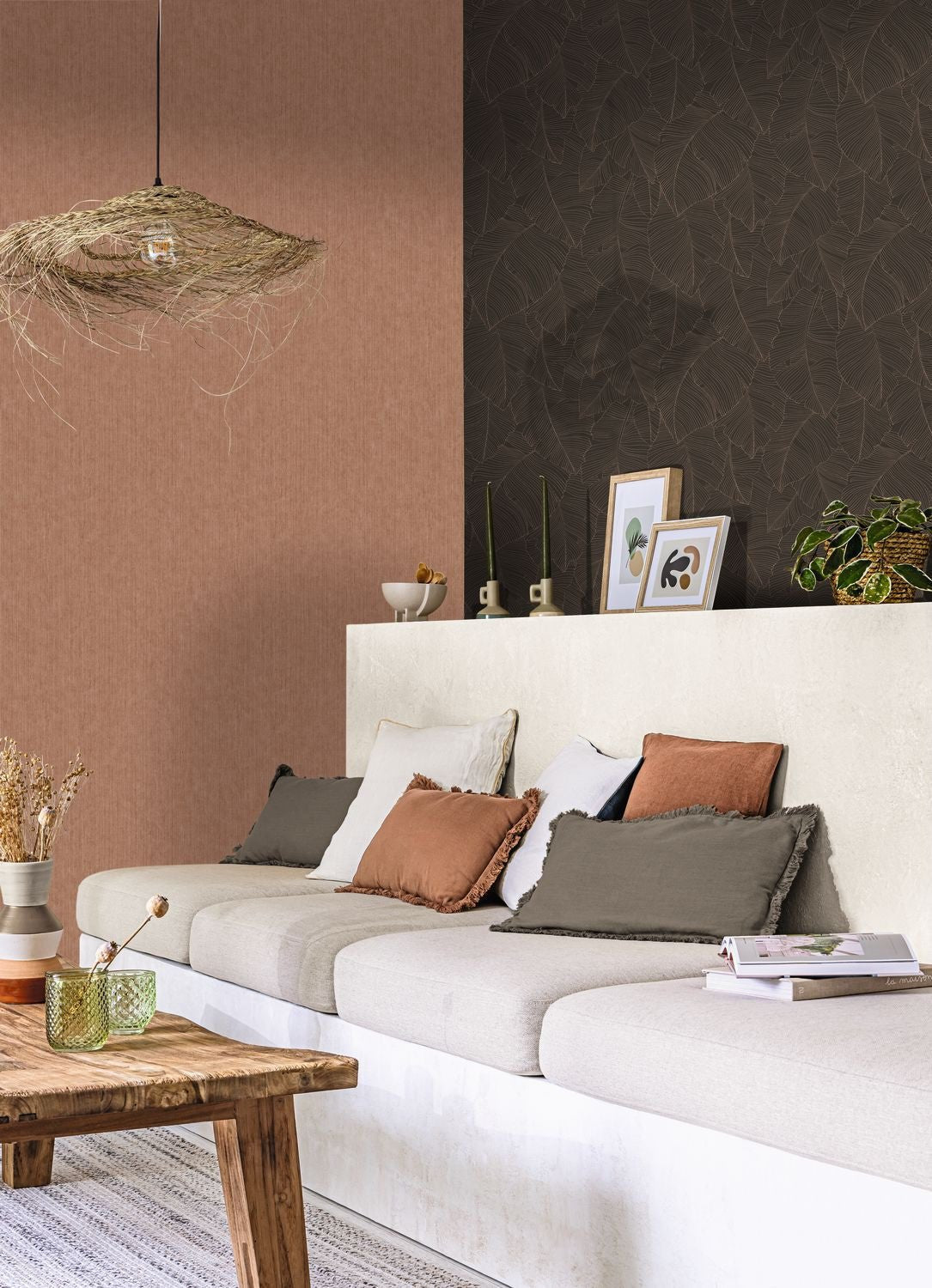Vegetalia Wallpaper - Noir Sepia - Caselio - 106509027 - Premier Wallcovering