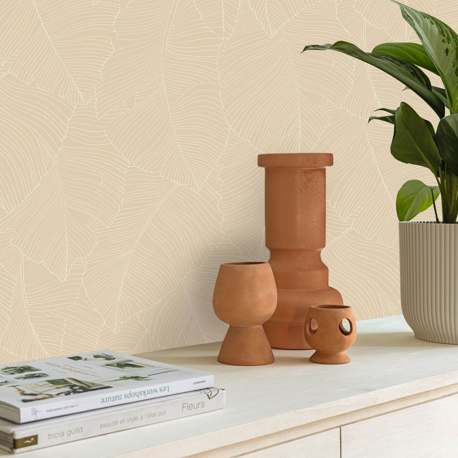 Vegetalia Wallpaper - Blanc Beige - Caselio - 106500010 - Premier Wallcovering
