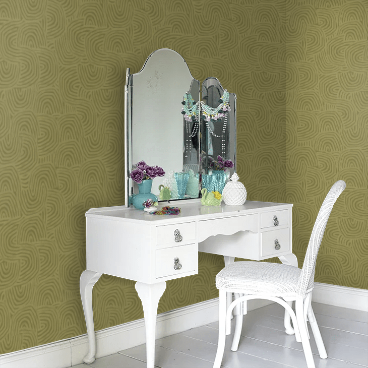 Venation Wallpaper - Olive - Ohpopsi - GHS50130W - Premier Wallcovering