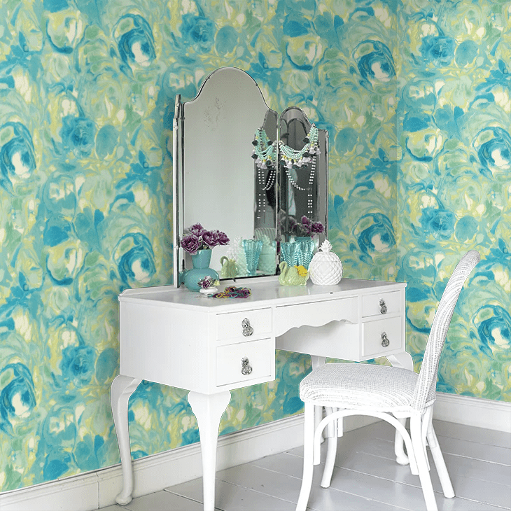 Venetian Wallpaper - Sapphire Swirl - Ohpopsi - GRA50118W - Premier Wallcovering