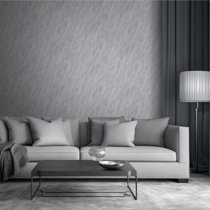 Venezia Marble Metallic Wallpaper - Light Grey - Muriva - M66309 - Premier Wallcovering
