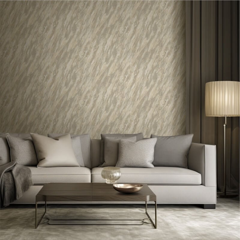 Venezia Marble Metallic Wallpaper - Beige - Muriva - M66317 - Premier Wallcovering