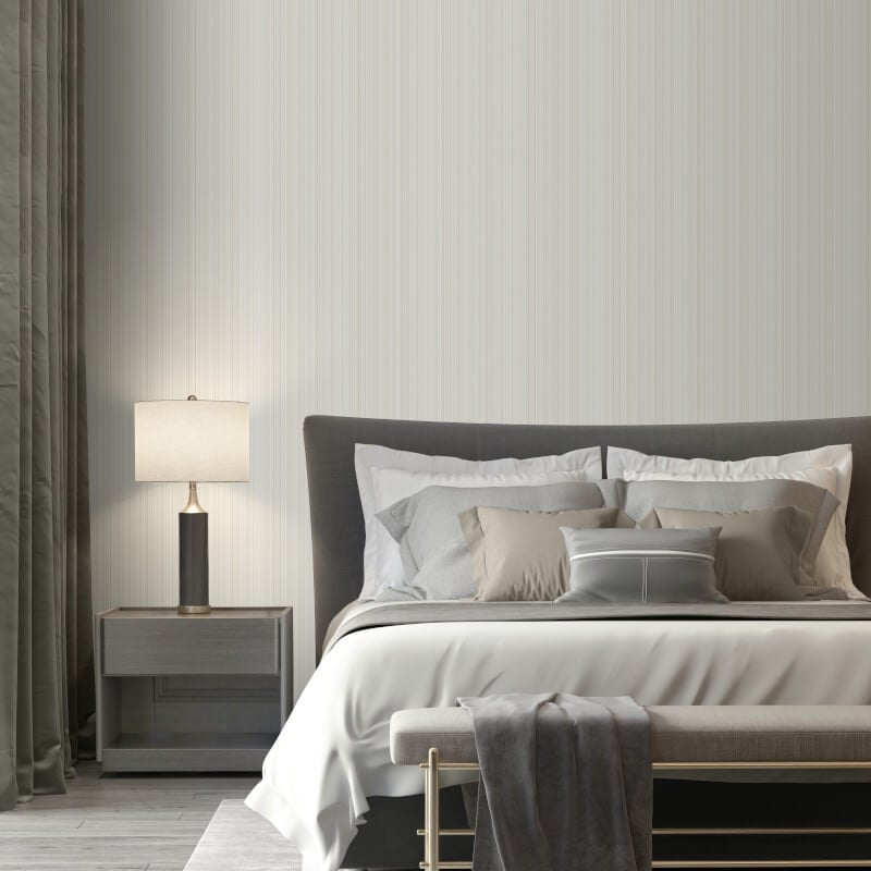 Venezia Stripe Metallic Wallpaper - Natural - Muriva - M66517 - Premier Wallcovering