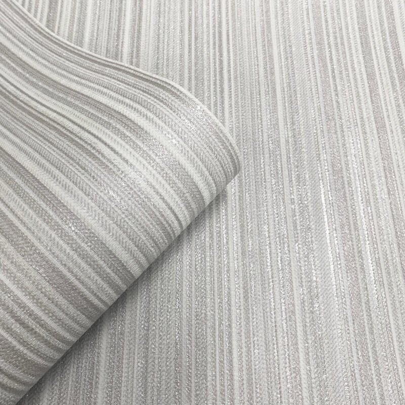 Venezia Stripe Metallic Wallpaper - Light Grey - Muriva - M66509 - Premier Wallcovering