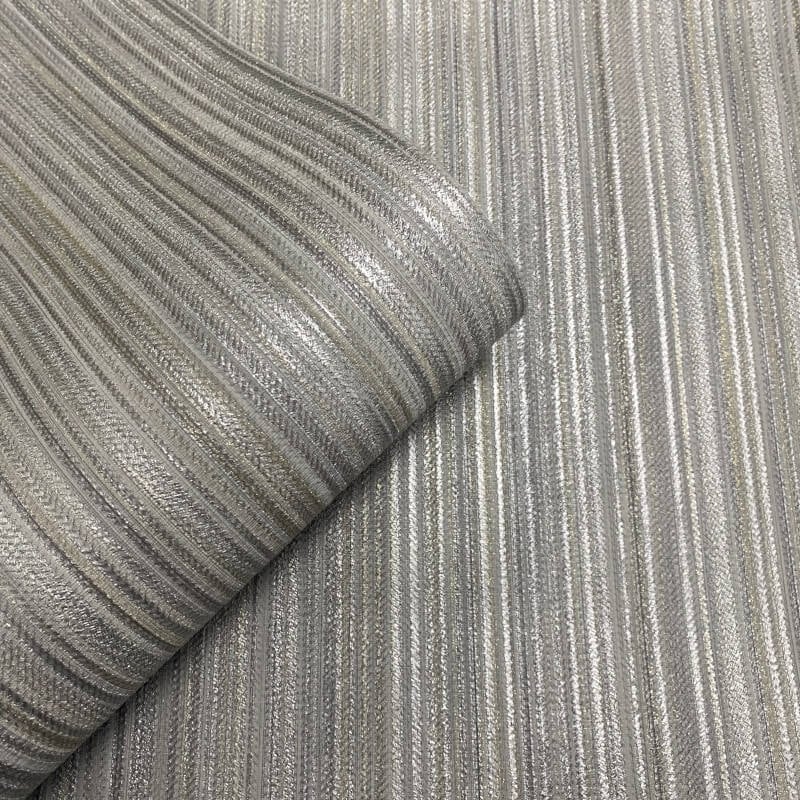Venezia Stripe Metallic Wallpaper - Grey - Muriva - M66519 - Premier Wallcovering