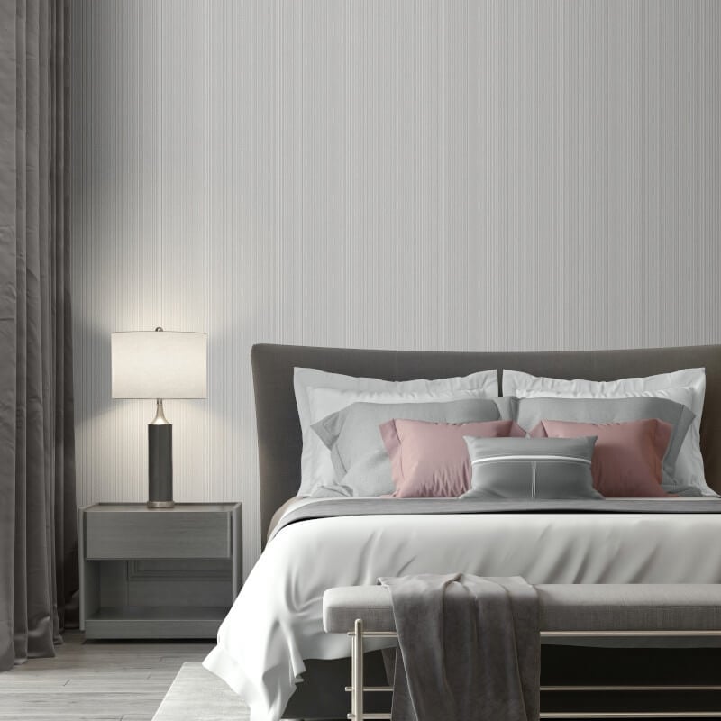 Venezia Stripe Metallic Wallpaper - Light Grey - Muriva - M66509 - Premier Wallcovering