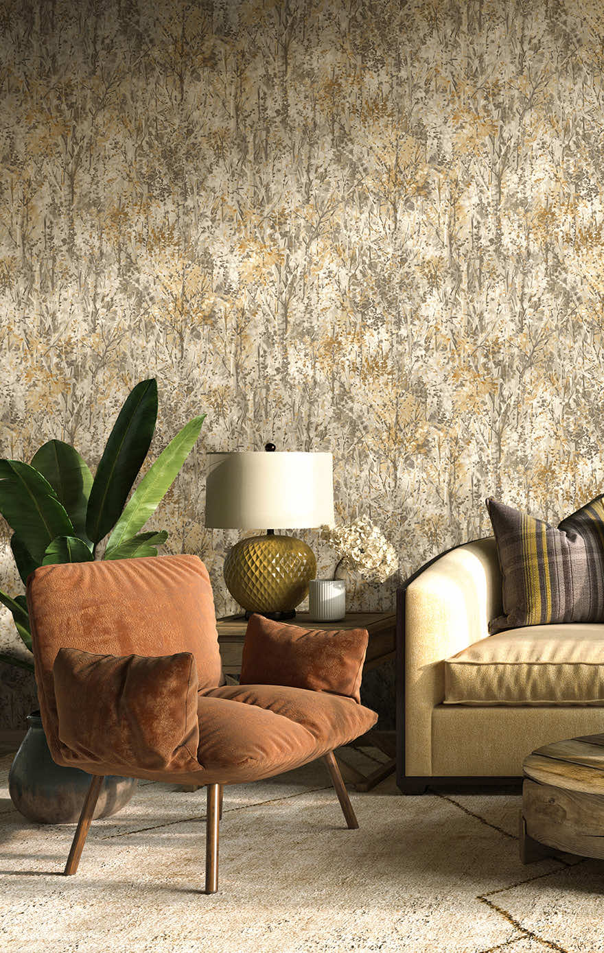 Verdant Wallpaper - Orange - Holden Décor - 36365 - Premier Wallcovering