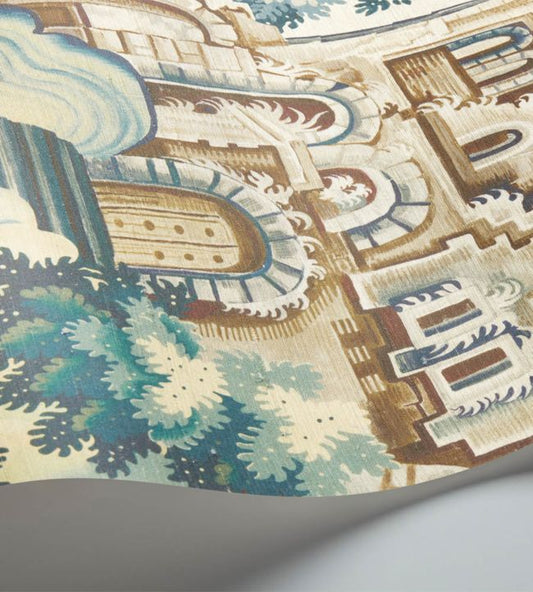 Verdure Tapestry Silk Wallpaper - Viridian, Teal, Ink & Chartreuse - 118/17039 - Cole & Son - Premier Wallcovering