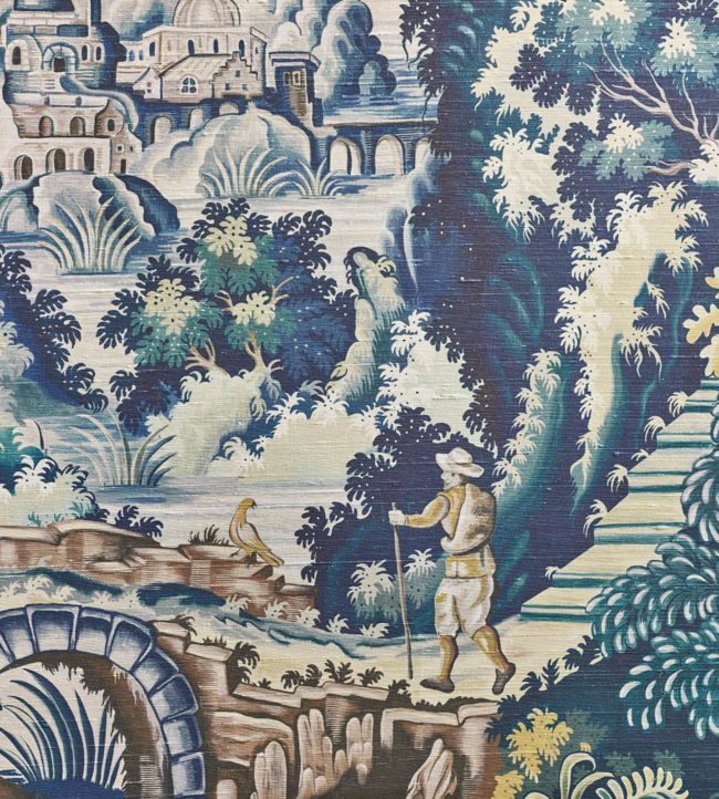 Verdure Tapestry Silk Wallpaper - Viridian, Teal, Ink & Chartreuse - 118/17039 - Cole & Son - Premier Wallcovering
