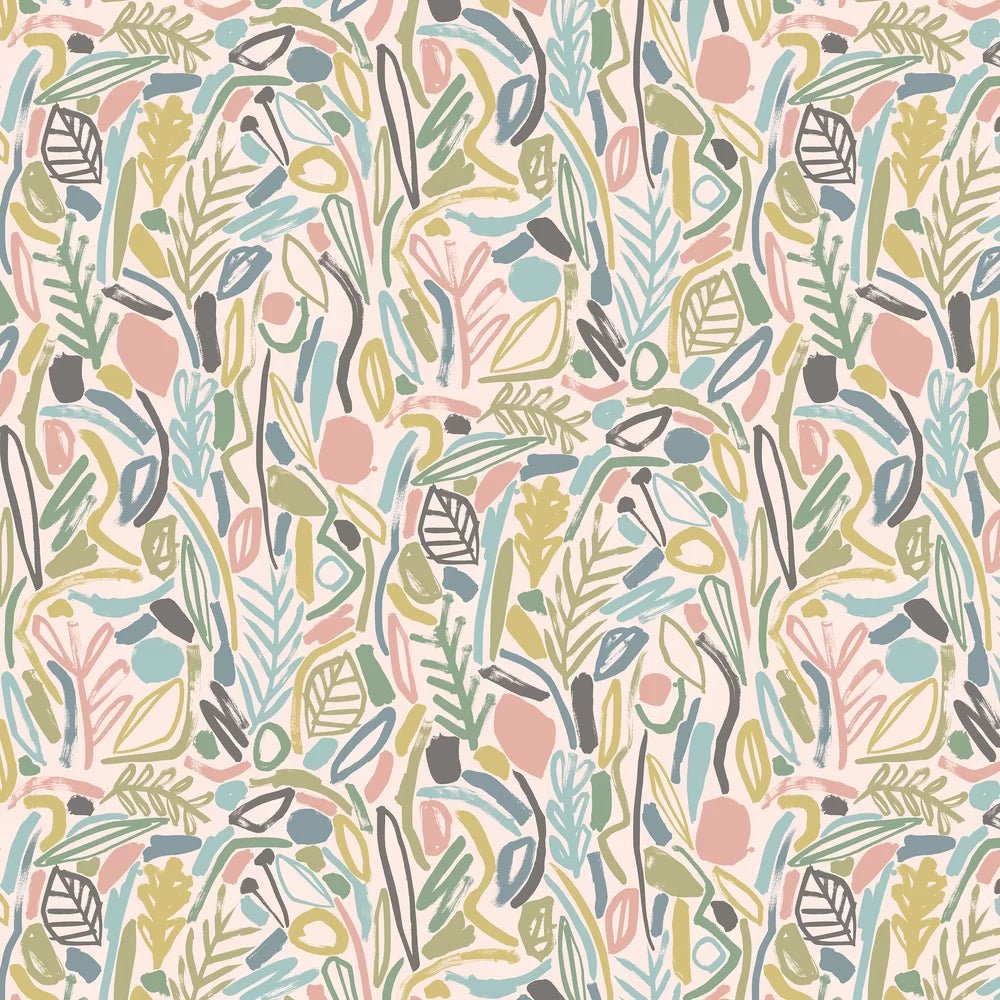 Verdure Wallpaper - Blush & Petrol - Ohpopsi - GHS50147W - Premier Wallcovering