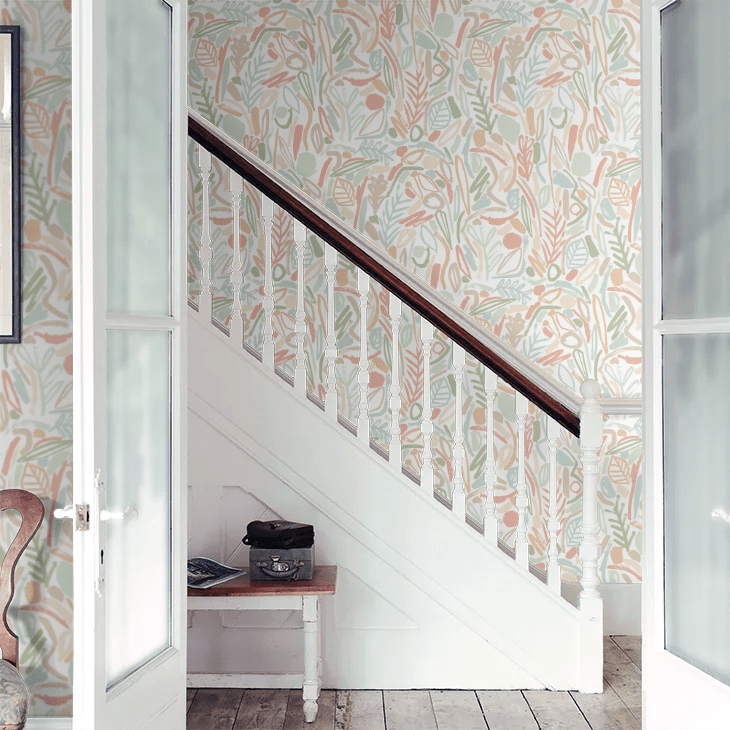 Verdure Wallpaper - Sage & Apricot - Ohpopsi - GHS50144W - Premier Wallcovering