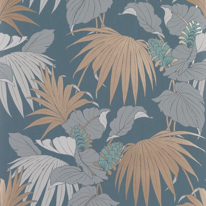 Vernazza Wallpaper - Aqua / Copper - Osborne & Little - W7217-03 - Premier Wallcovering