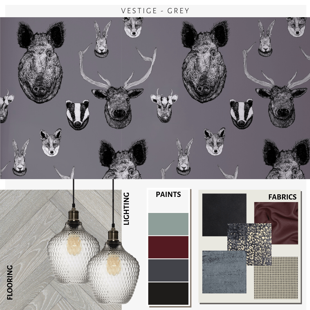 Vestige Wallpaper - Grey - The Graduate Collection - LB1VEWALGRY - Premier Wallcovering