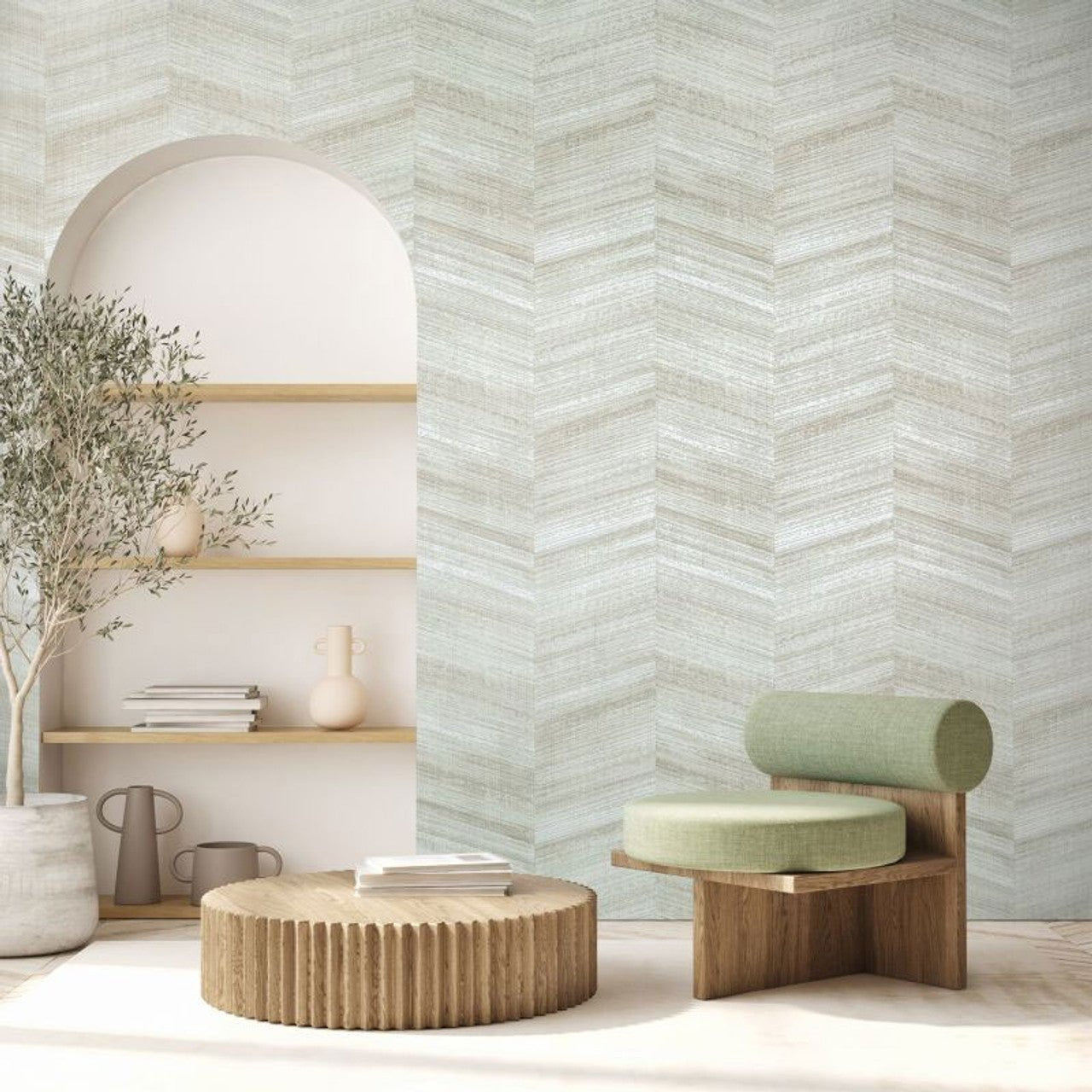 Vetro Salt Allspice Wallpaper - Sage - Hohenberger - 81322 - Premier Wallcovering