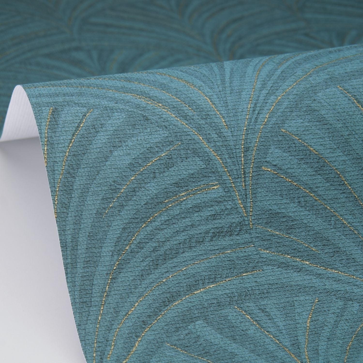 Vibration Wallpaper - Bleu or - Caselio - 107036350 - Premier Wallcovering