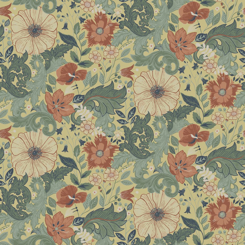Victor Wallpaper - Yellow/Green - Midbec - 13111 - Premier Wallcovering