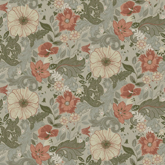 Victor Wallpaper - Light Green/Orange - Midbec - 13110 - Premier Wallcovering