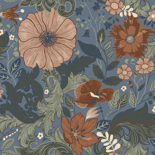 Victoria Wallpaper - Blue - Midbec - 13108 - Premier Wallcovering