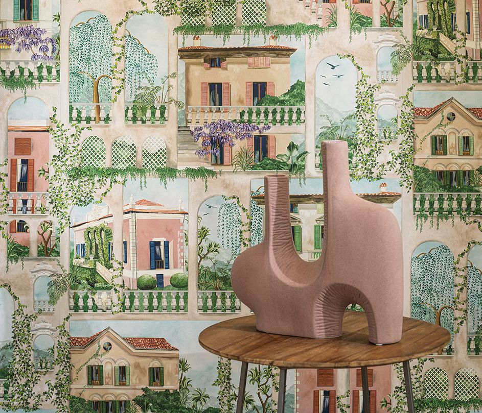 Villa Como Wallpaper - Terracotta - Osborne & Little - W7813-01 - Premier Wallcovering