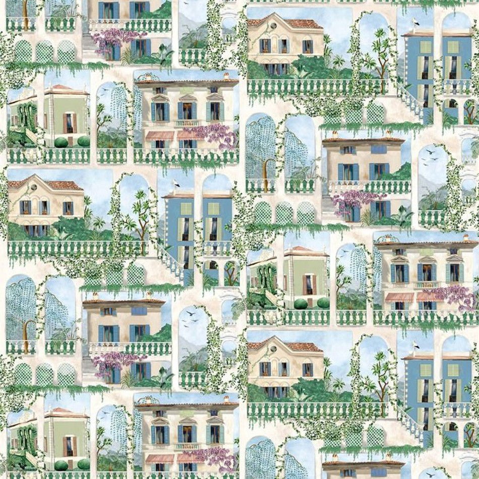Villa Como Wallpaper - Azure - Osborne & Little - W7813-02 - Premier Wallcovering