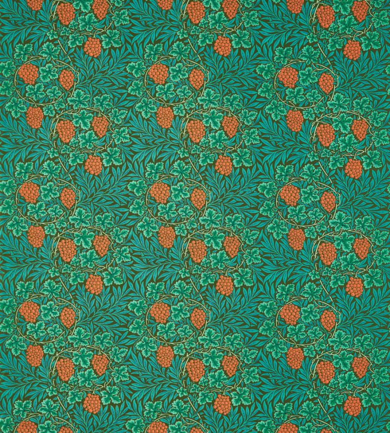 Vine Fabric - Dark Olive - Morris & Co - 226852 - Premier Wallcovering