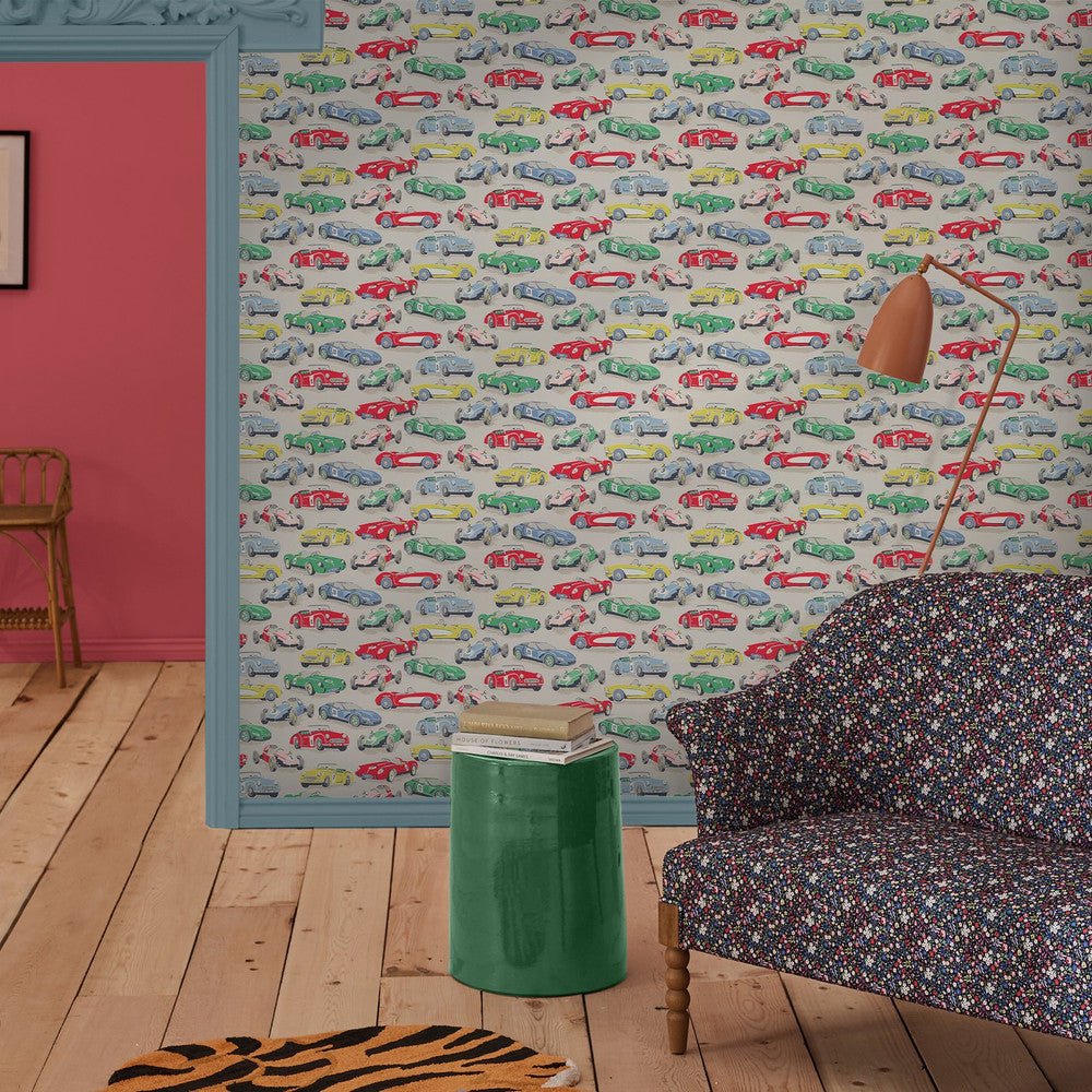 Vintage Cars Wallpaper - Multi - 125535 - Cath Kidston - Premier Wallcovering