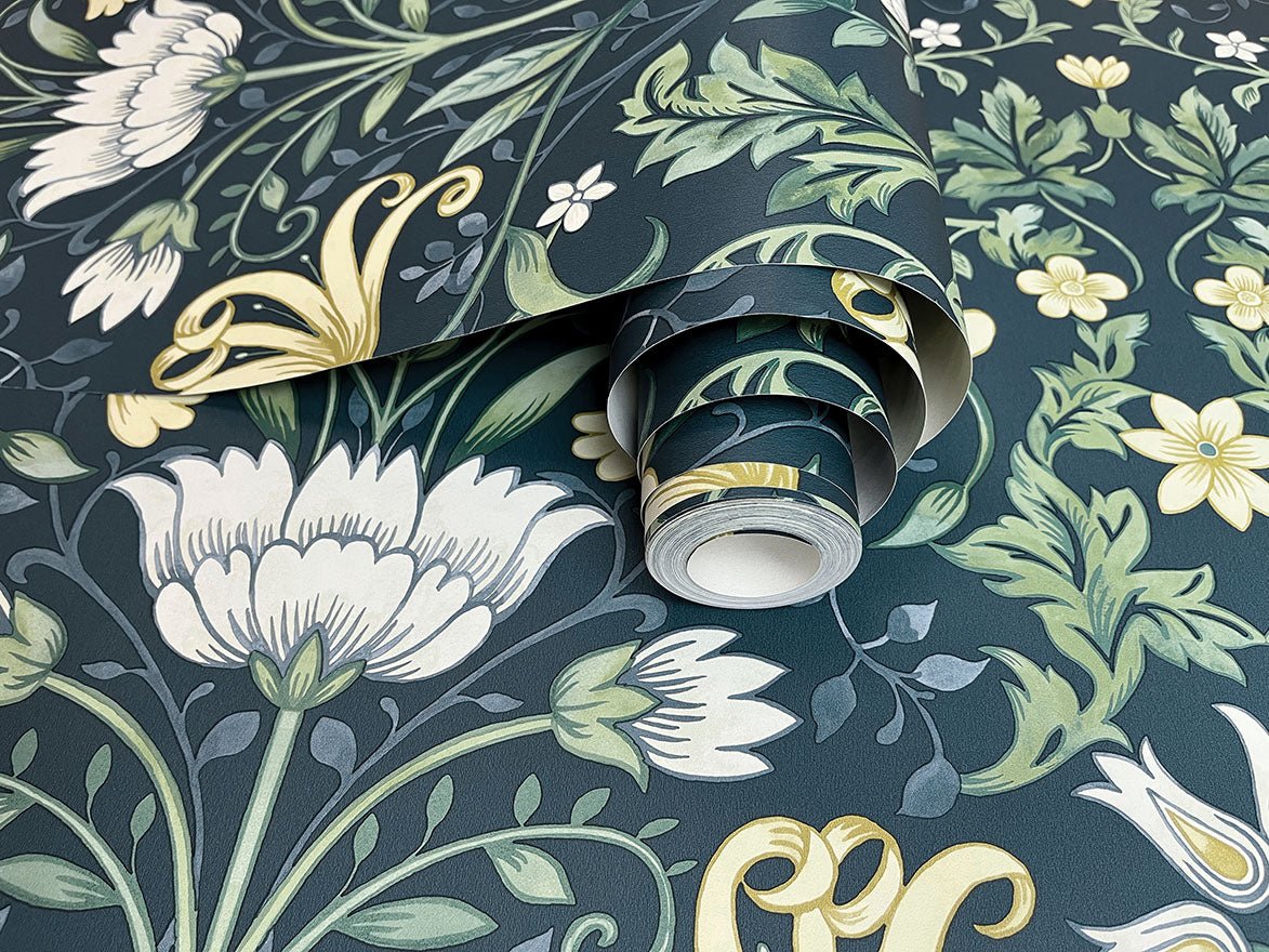 Vintage Floral Wallpaper - Navy - Holden Décor - 13391 - Premier Wallcovering