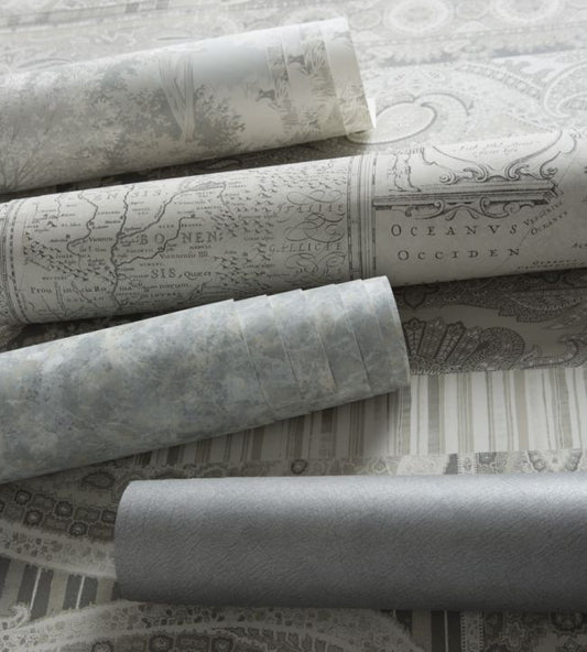 Vintage Leather Wallpaper - Dove - Mulberry Home - FG075/A22 - Premier Wallcovering