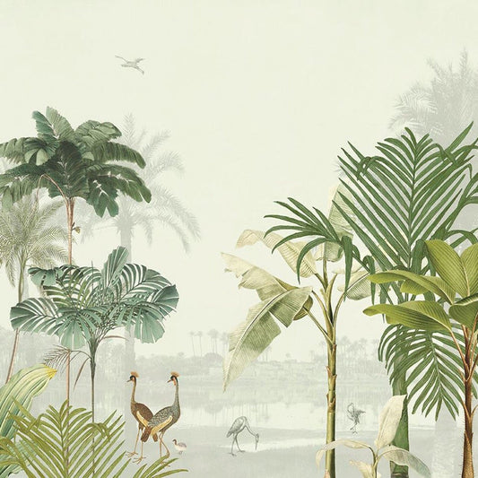 Vintage Oasis Max Mural Wallpaper - Green - Eijffinger - 317402 - Premier Wallcovering