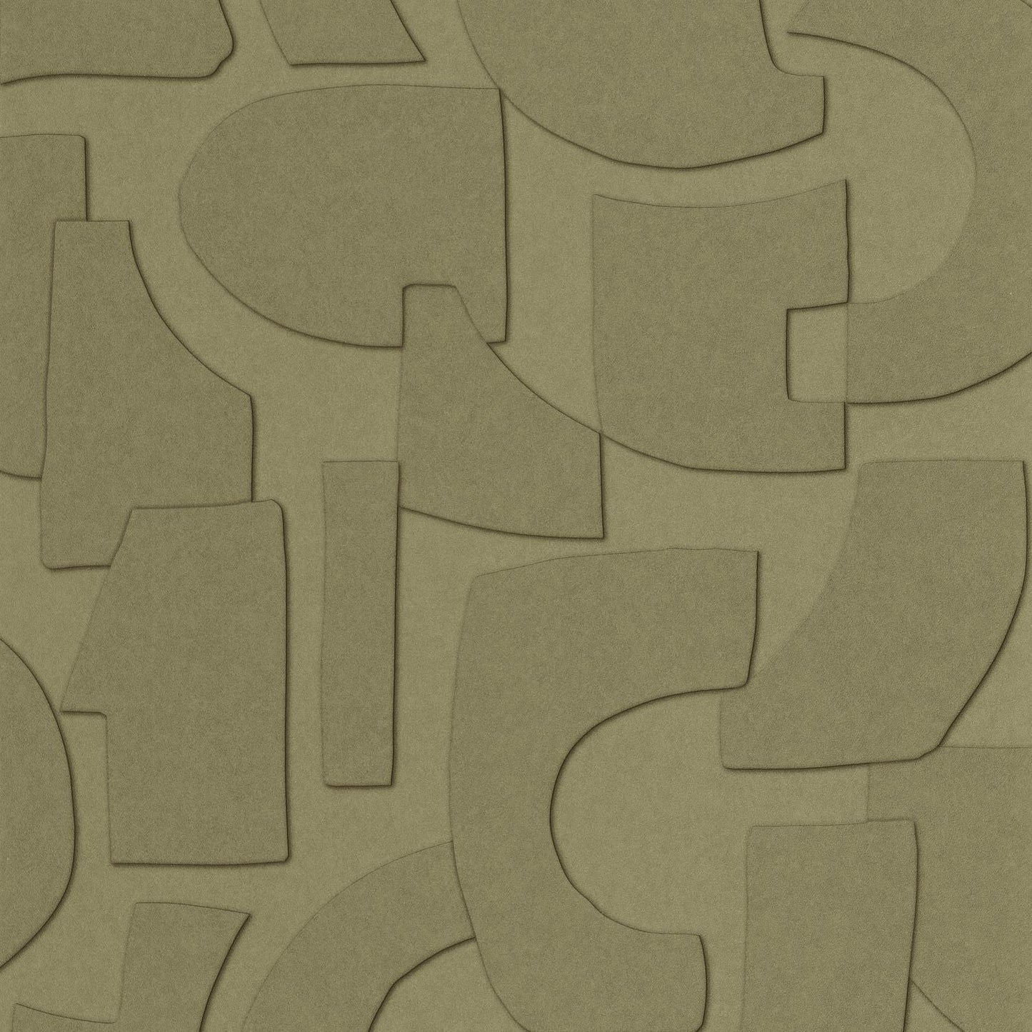 Volume Wallpaper - Vert Kaki - Caselio - 106057112 - Premier Wallcovering