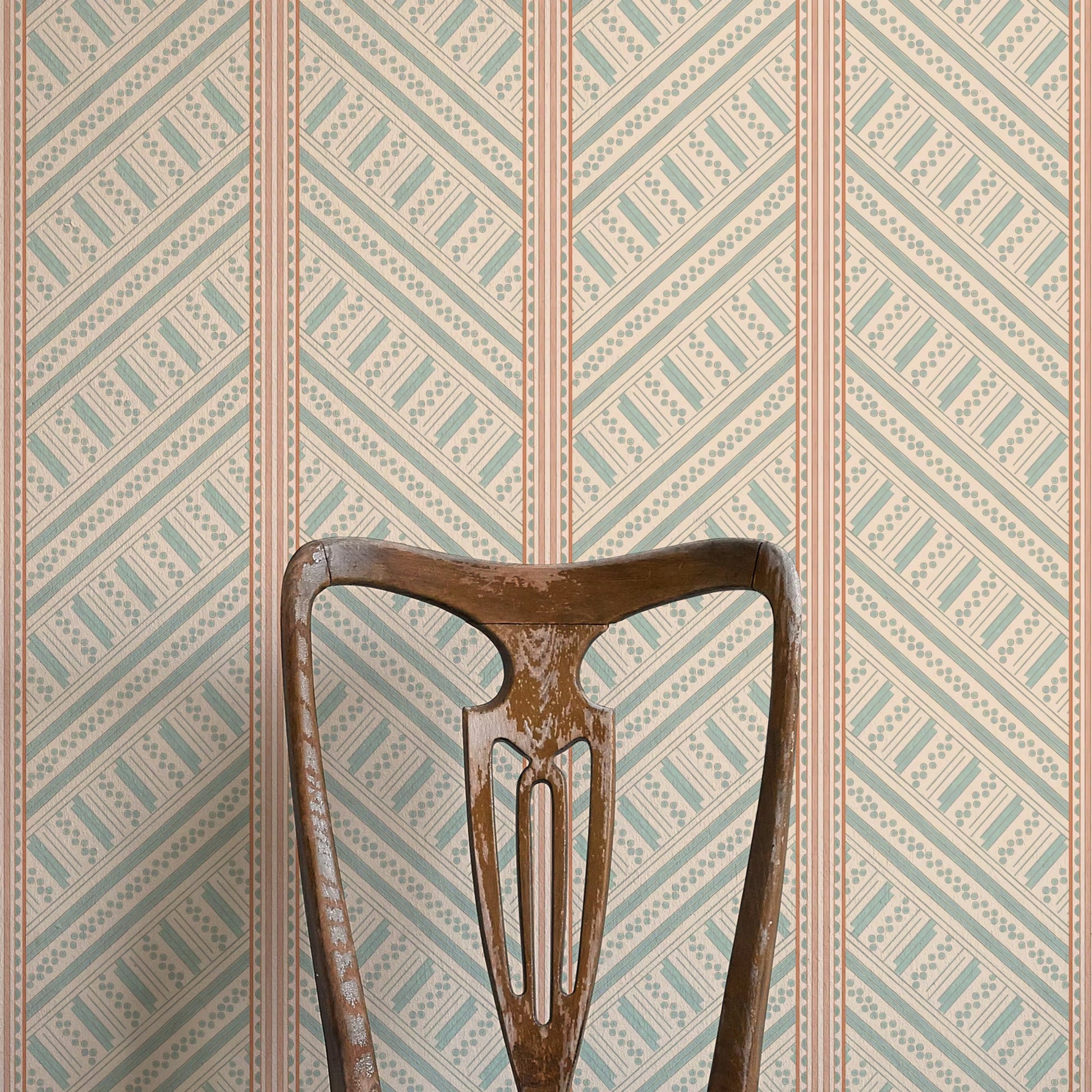 Vondel Wallpaper - Cream and Blue - Ottoline - W/VON/3 - Premier Wallcovering