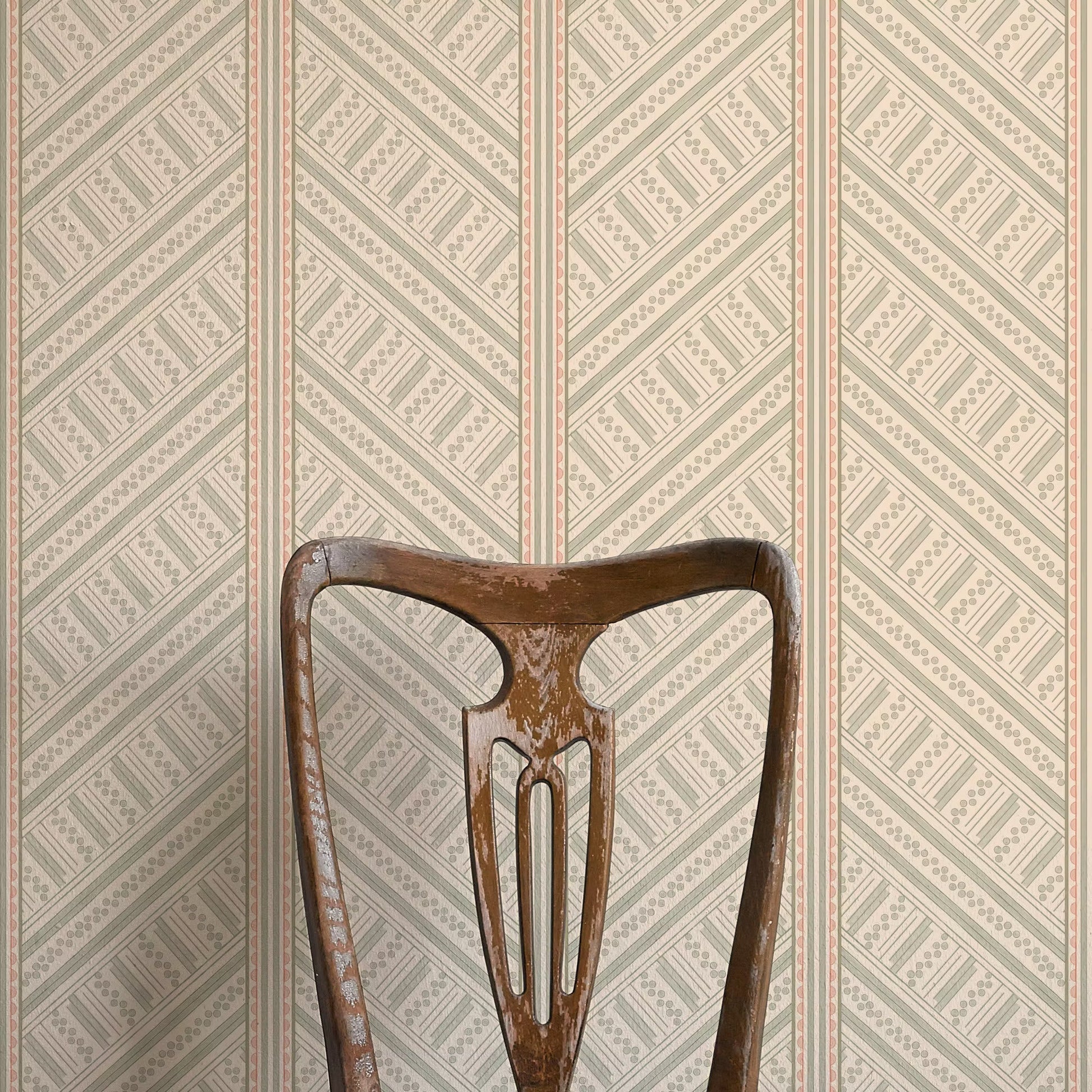 Vondel Wallpaper - Cream and Sage - Ottoline - W/VON/2 - Premier Wallcovering