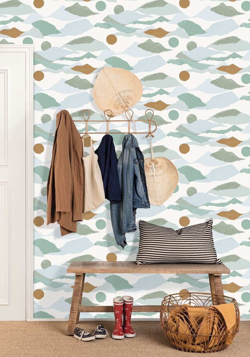 Voyages Wallpaper - Vert Menthe - Caselio - 102187015 - Premier Wallcovering