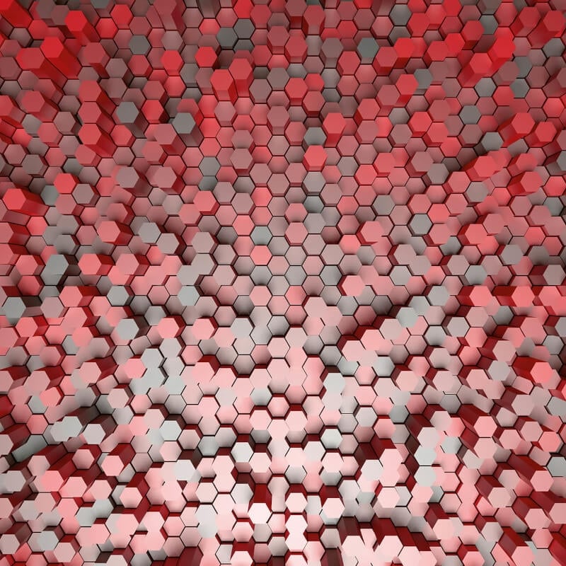 3D Pentagons Wall Mural - Red - Anaglypta - 5020-8 - Premier Wallcovering