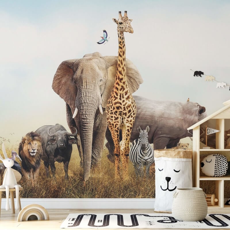 African Elephant Wall Mural - Multi - Anaglypta - 5521-8 - Premier Wallcovering