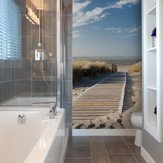 By the Seaside Wall Mural - Blue - Anaglypta - 5437-4 - Premier Wallcovering