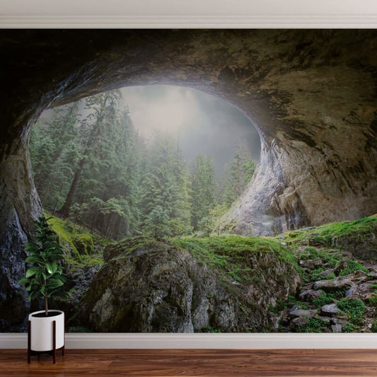 Cave in The Forest Wall Mural - Green - Anaglypta - 5078-8 - Premier Wallcovering
