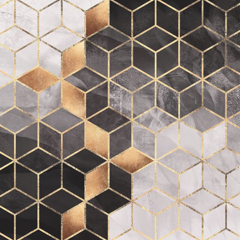 Smoky Cubes Wall Mural - Smoky Black - Anaglypta - 5537-4 - Premier Wallcovering