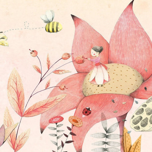 Thumbelina Wall Mural - Pale Peach - Anaglypta - 5427-8 - Premier Wallcovering