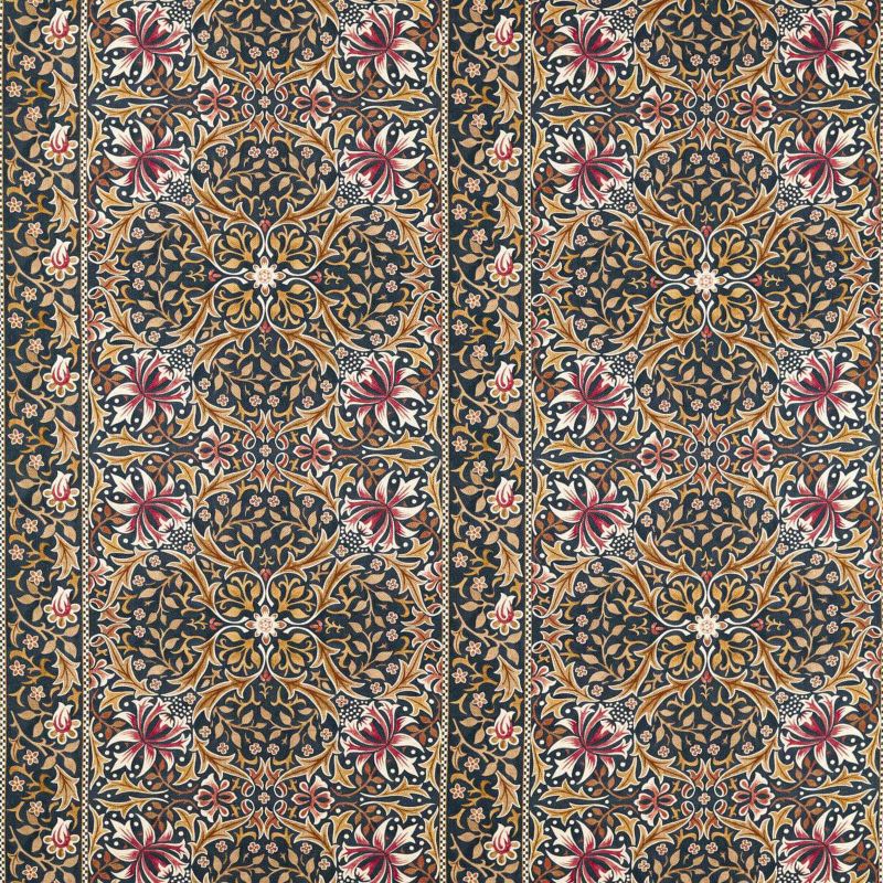 Walthamstow Fabric - Indigo/Gold - Morris & Co - 227364 - Premier Wallcovering