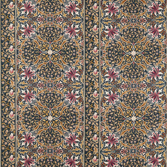 Walthamstow Fabric - Indigo/Gold - Morris & Co - 227364 - Premier Wallcovering