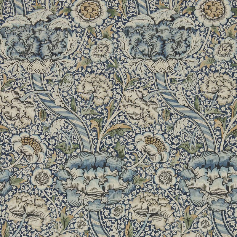 Wandle Wallpaper - Blue/Stone - Morris & Co - 216805 - Premier Wallcovering