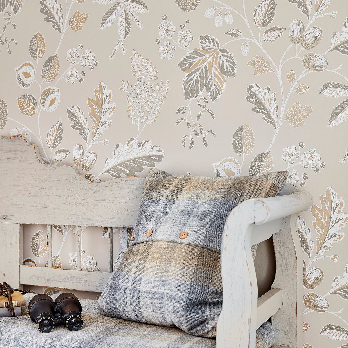 Warwick Wallpaper - Taupe - Sanderson - DYSI216615 - Premier Wallcovering