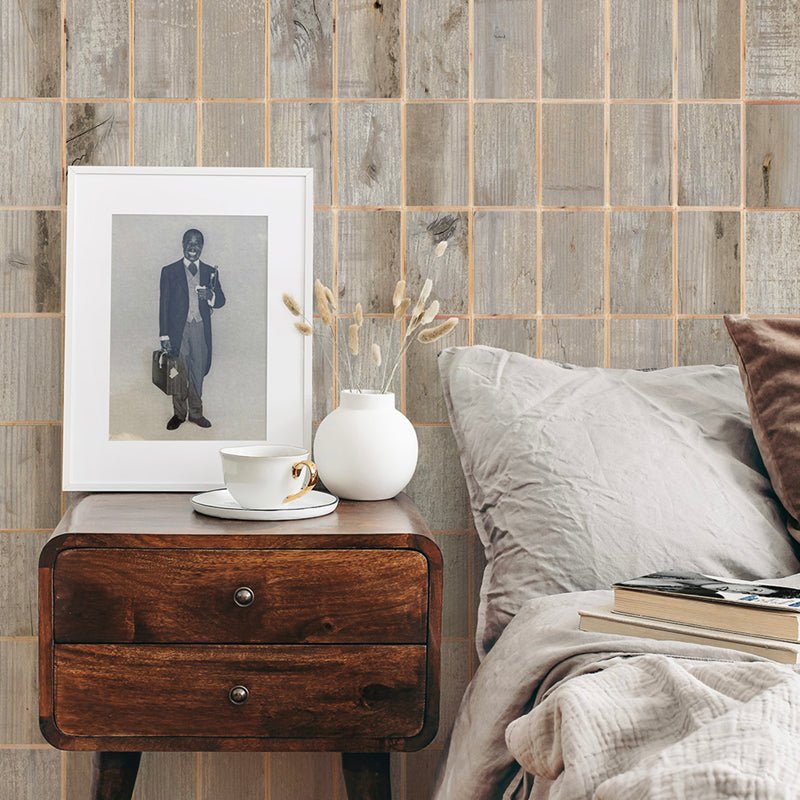 Waste Tiles Wallpaper - Grey - NLXL - PHE - 24 - Premier Wallcovering