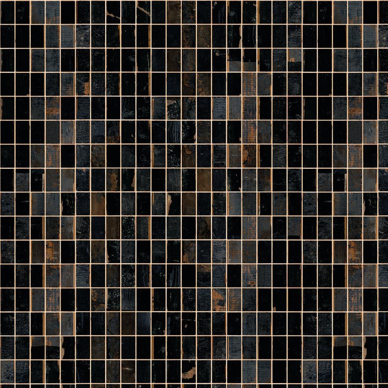 Waste Tiles Wallpaper - Black - NLXL - PHE - 25 - Premier Wallcovering