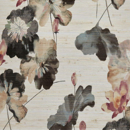 Water Lilies Grasscloth Wallpaper - Bracken - 1838 wallcoverings - 2008 - 143 - 01 - Premier Wallcovering